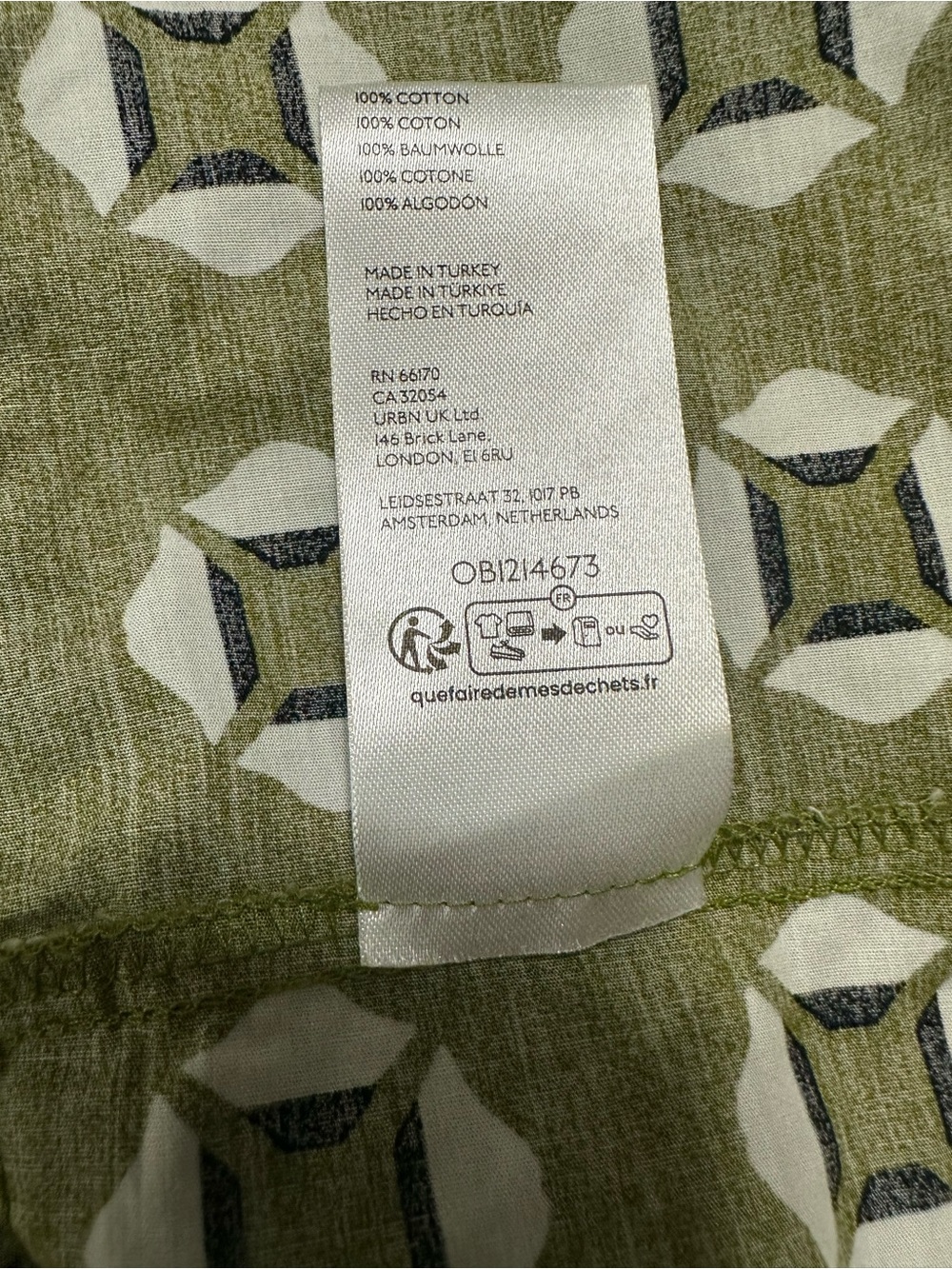 Anthropologie Somerset Olive Green Geometric Tiered Maxi Dress Sz L Cotton - Picture 12 of 15